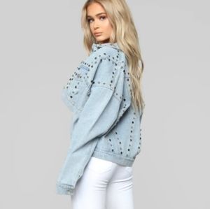 Fashion Nova You Stud You Jean Jacket Size Medium
